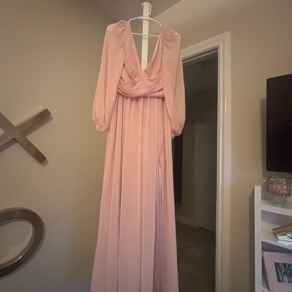 Elegant Blush Pink Evening Gown